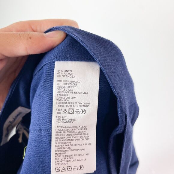 Tommy Bahama NWT Women's Blue Willa Stretch-Linen Pants Size 4 - Picture 5 of 6